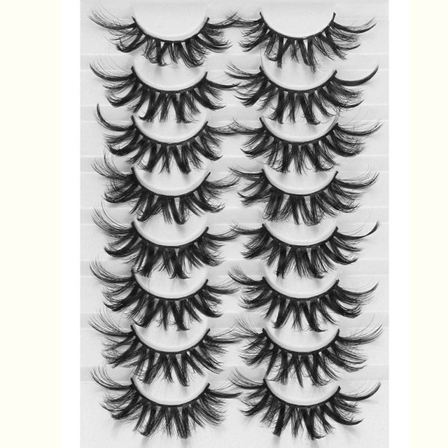 8 Pairs 3D Mink False Eyelashes Natural Wispy Fluffy Dramatic Volume Fake Lashes Extension Handmade Cruelty-free Eyelash
