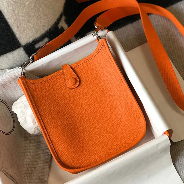 Donna-in 2021 New Genuine Leather Women Shoulder Bags Designer Luxury Original Togo Calfskin Square Crossbody Versatile Mini Bag 4