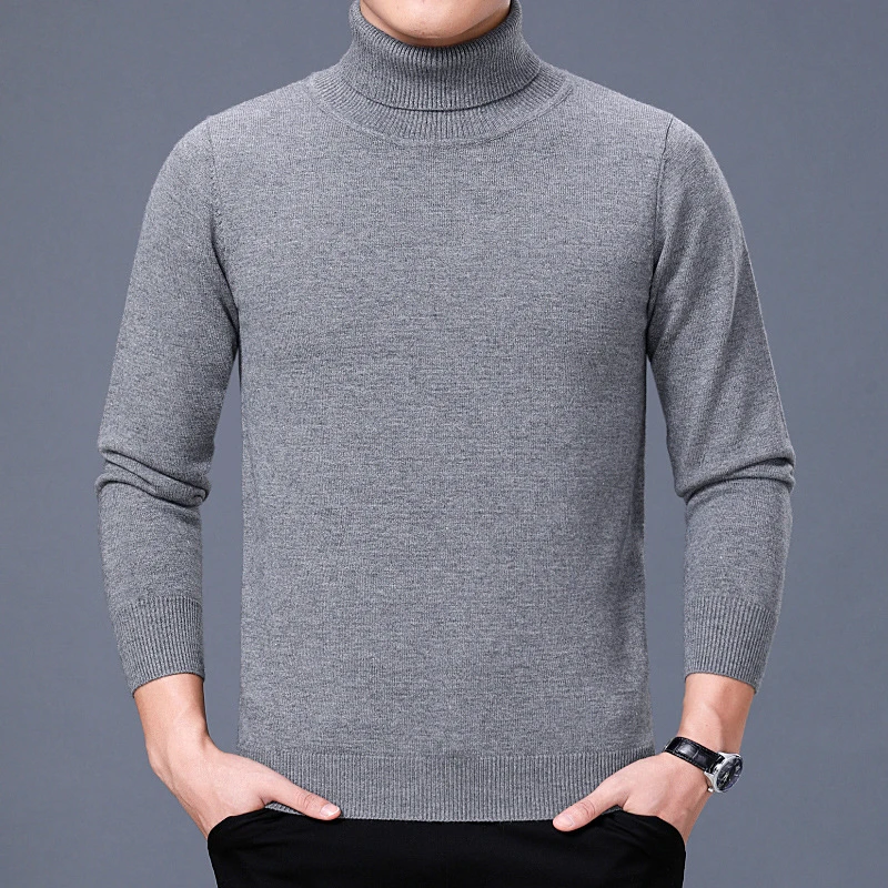 Осень Зима Trui Повседневный Coltrui Effen цвет Trui двойной воротник Slim Fit используется свитера Одежда - Цвет: High collar grey