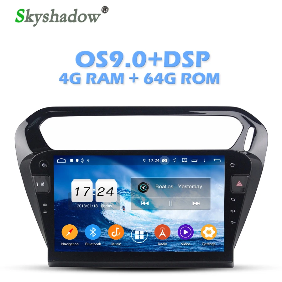 Ips DSP Android 9,0 4 Гб ОЗУ 64 Гб ПЗУ автомобильный dvd-плеер Wifi 4G данные беспроводного обмена радио gps карта для PEUGEOT PG 301 2013