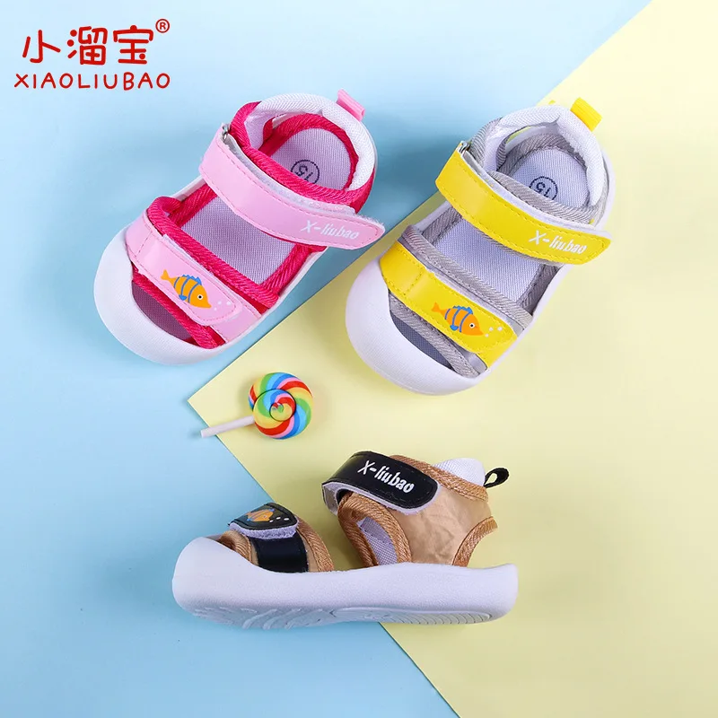 

Xiao liu Treasure 2019 Summer New Style 0-3-Year-Old 2 Baby Toddler Shoes Anti-slip Soft Bottom Baby Sandals Men And Women Breat