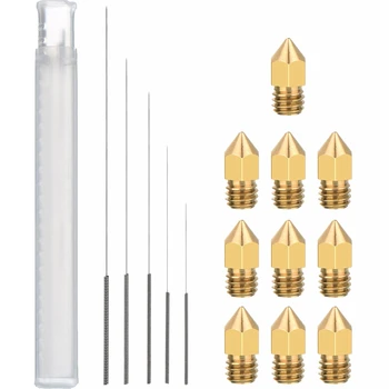 

10 Pieces MK8 Nozzle Extruder 5 Sizes and 5 Pieces 5 Sizes 3D Printer Nozzle Cleaning Kit Drill Bits for 3D Printer Nozzle Clean