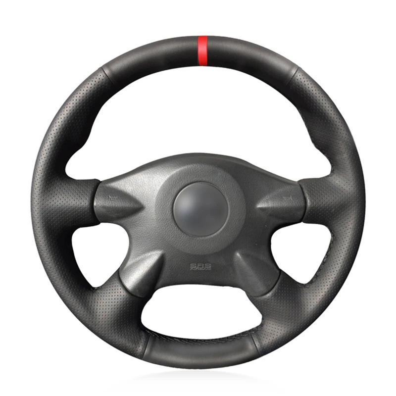 Чехол на руль из черной искусственной кожи для Nissan Almera (N16) X Trail (T30) Primera (P12)Terrano 2