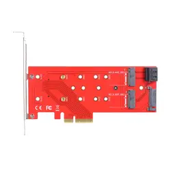 PCI-E 4X к NGFF M.2 B-KEY/M-KEY адаптер карты PCI-E к NGFF + 2P SATA M.2 конвертер