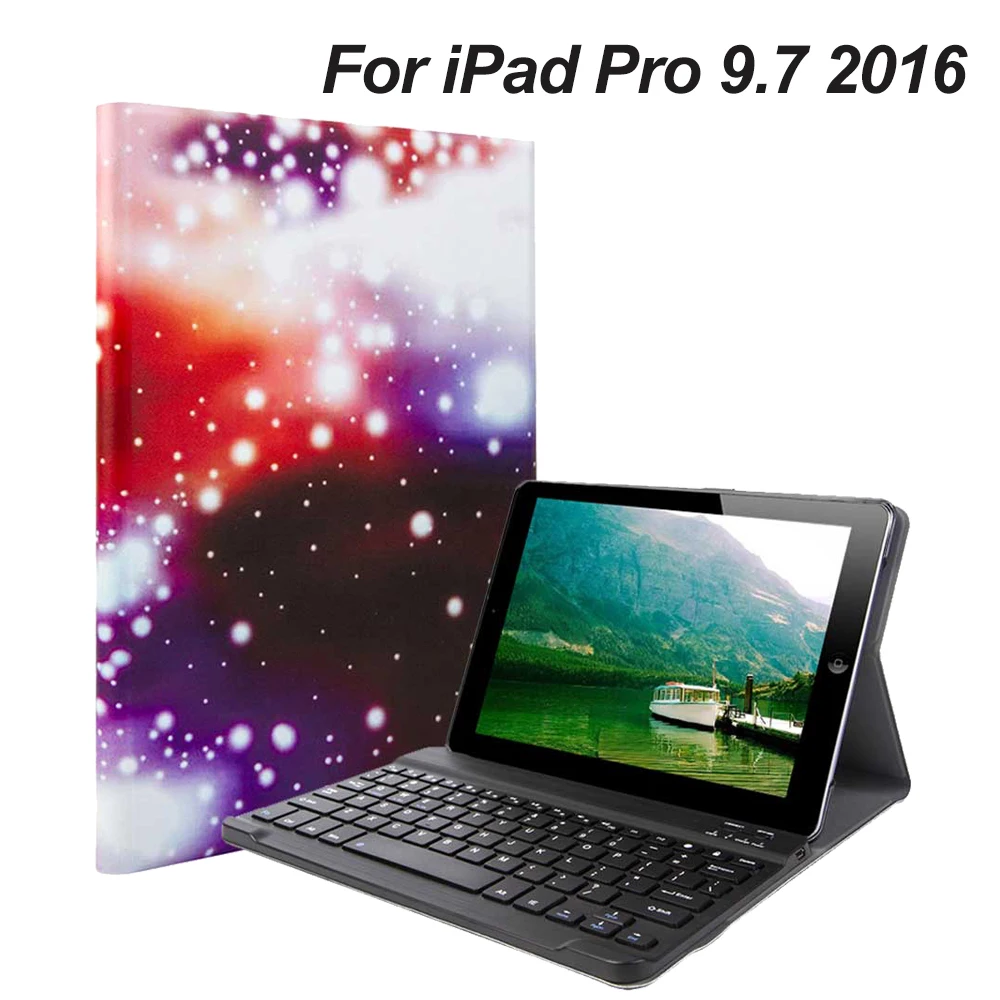 Чехол с откидной подставкой из искусственной кожи с принтом для iPad 9,7 Air Air2 чехол с клавиатурой для iPad Pro 9,7 дюйма чехол для планшета - Цвет: Starry sky pro 9.7