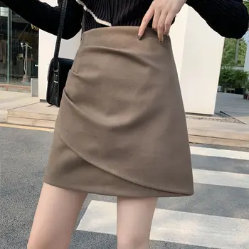 

Vintage Skirts Women Autumn Short Skirts Mini Korean Harajuku Pencil Skirt Sexy Office Lady Casual High Waist A-Line Zipper W095