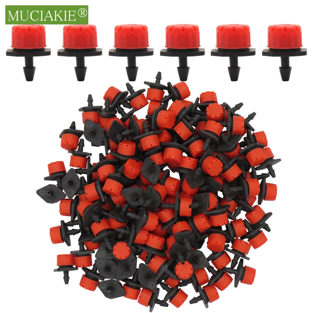 MUCIAKIE 30-1000PCS Adjustable Irrigation Misting Micro Flow Dripper Drip Head 1/4" Hose Garden Sprinklers Garden Watering Tool