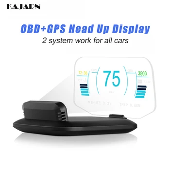 

HUD display car gps speedometer Windshield Project OBD2 GPS With Glare Shield Speedometer Overspeed Warning Code Head Up Display