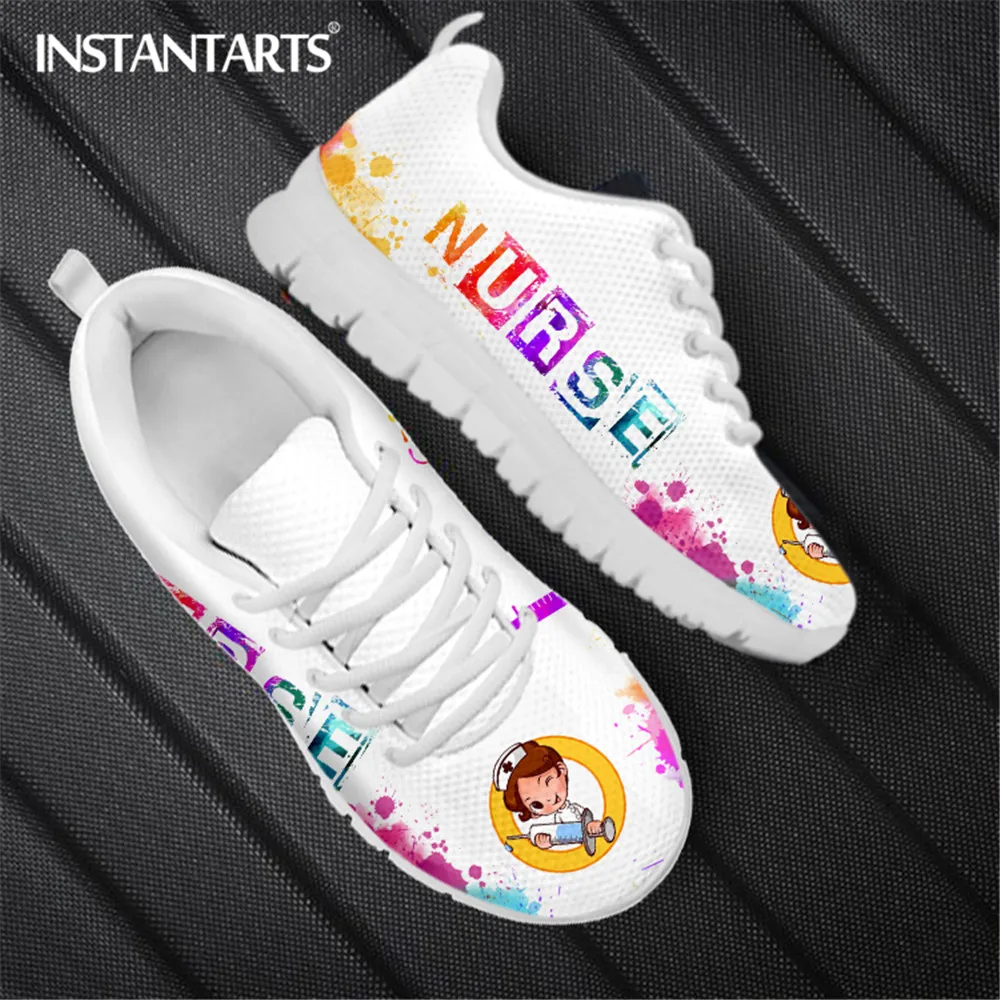 Instantarts Leuke Cartoon Arts/Verpleegkundige Ontwerp Air Mesh Arts  Verpleging Schoenen Vrouwen Platte Sneakers Dames Schoeisel Zapatos  Mujer|Platte damesschoenen| - AliExpress