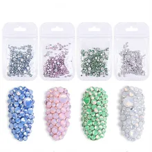 1 упаковка, разные размеры, SS4-SS20, опаловые Стразы для ногтей с плоским дном, цветные Хрустальные стеклянные драгоценные камни для DIY, УФ-гель, 3D дизайн ногтей, украшения