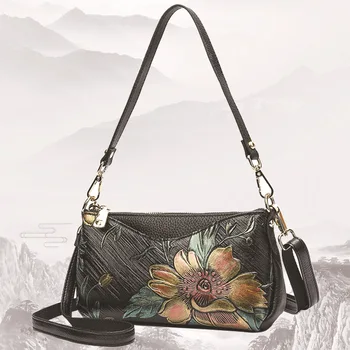 

Genuine leather bag women bag 2020 new autumn and winter Chinese style head layer cowhide soft leather shoulder diagonal