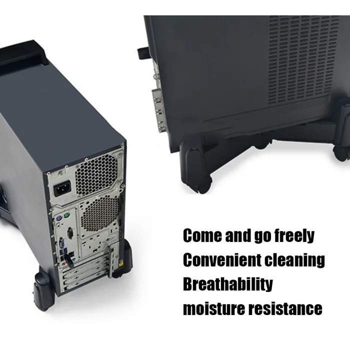 Computer Case Bracket Adjustable Size 5 Lock Wheels Anti-slip Anti-static Stand PUO88