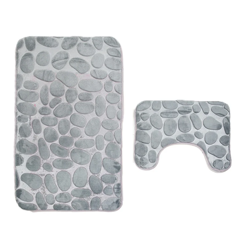 1 Набор бытовой нескользящий коврик для туалета, коврик для ванной, Товары для ванной, водопоглощающий пол, ковер, коврики, аксессуары - Цвет: Gray
