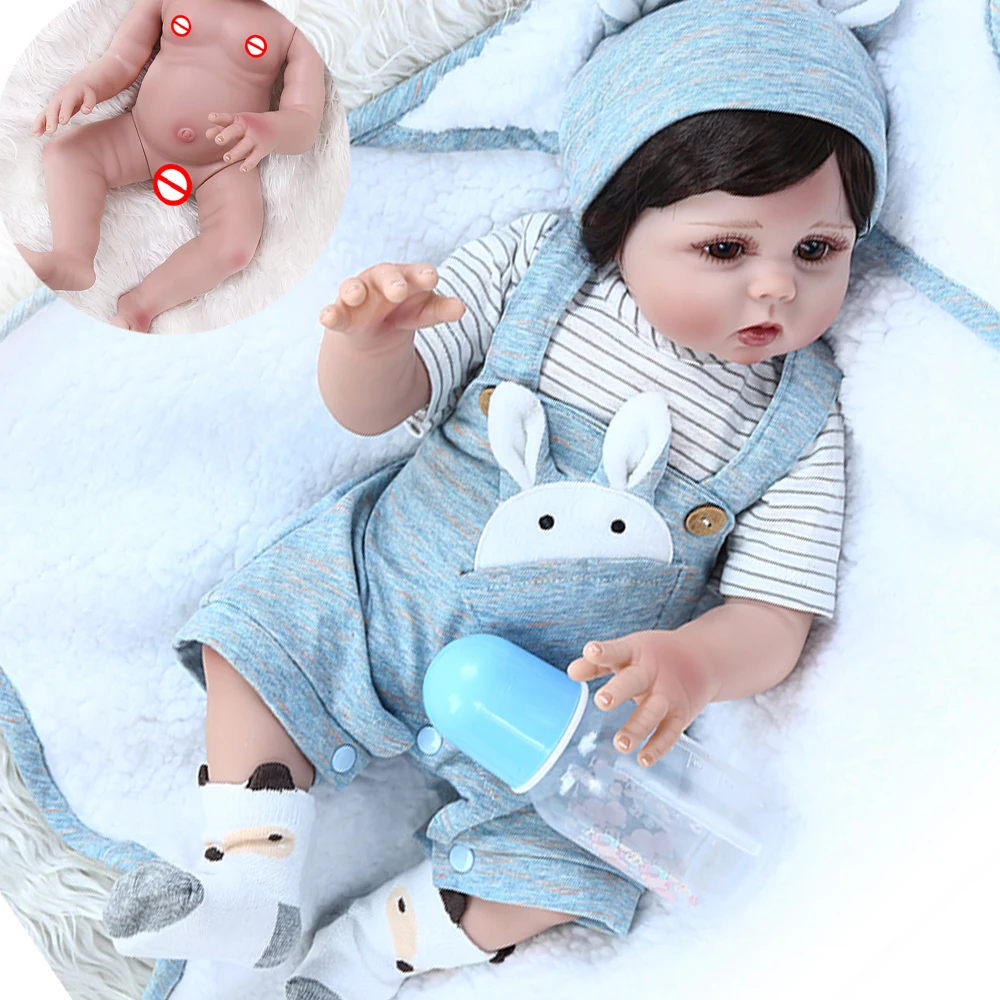 

NPK Doll 48CM full body soft silicone reborn baby twins boy girl doll lifelike flexible bebe reborn baby cuddly sweet doll gift