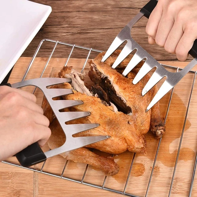 Meat Claws Bbq Bear Claws Pulled Pork Chicken Shredder Claws Kitchen Claws  With Wood Handle For Carving Turkey, Chicken Or Cooking On Barbecue, Grill