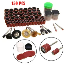 150 pièces outil électrique rotatif adapté à Dre mel tige de 1/8 "polissage de ponçage jeu d'embouts accessoires outils de disque de ponçage