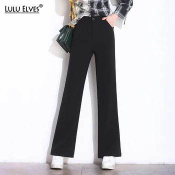 

Plus Size 3XL Women Pants Spring Autumn Wide Leg Pants Loose High Waist OL Pants Semi-elastic Waist Casual Office Suit Pants