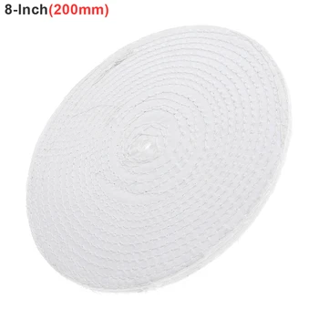 

8 Inch T-shaped White Cotton Cloth Polishing Wheel Mirror Polishing Buffer Cotton Pad with 10mm Hole for Metal Polishing