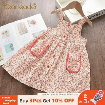 

Bear Leader Girls Fashion Dress 2020 New Summer Kids Flowers Outfit Girl Spring Dresses Pocket Button Cute Toddler Vestidos 3 7Y