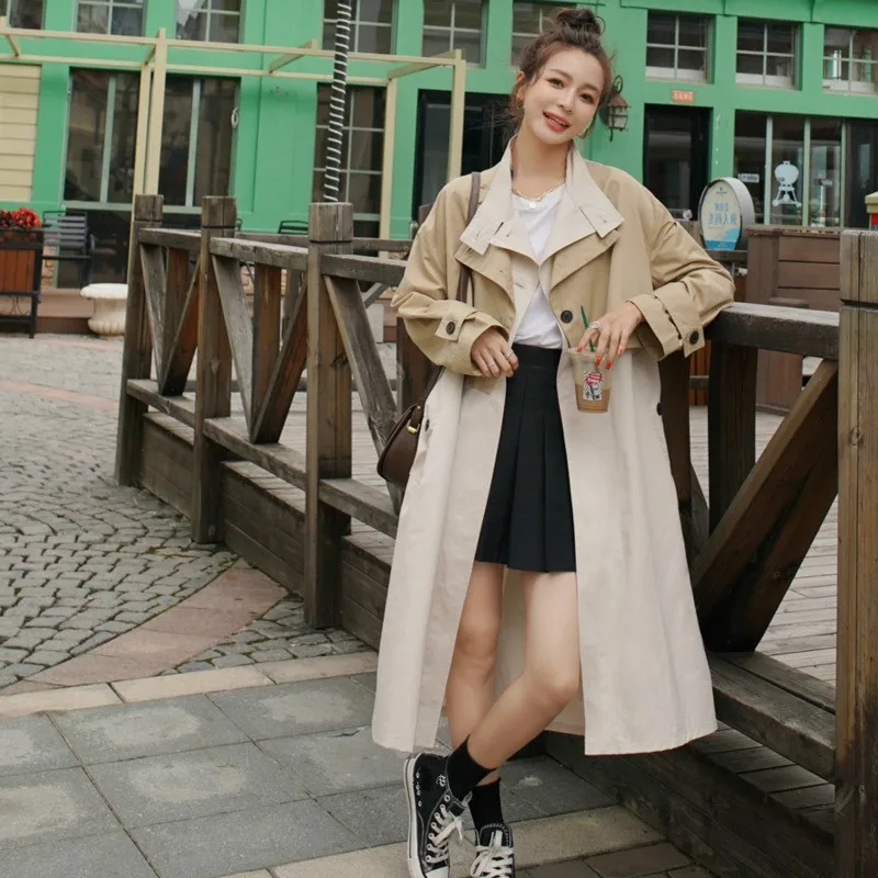LANMREM 2020 autumn new long trech coat fashion