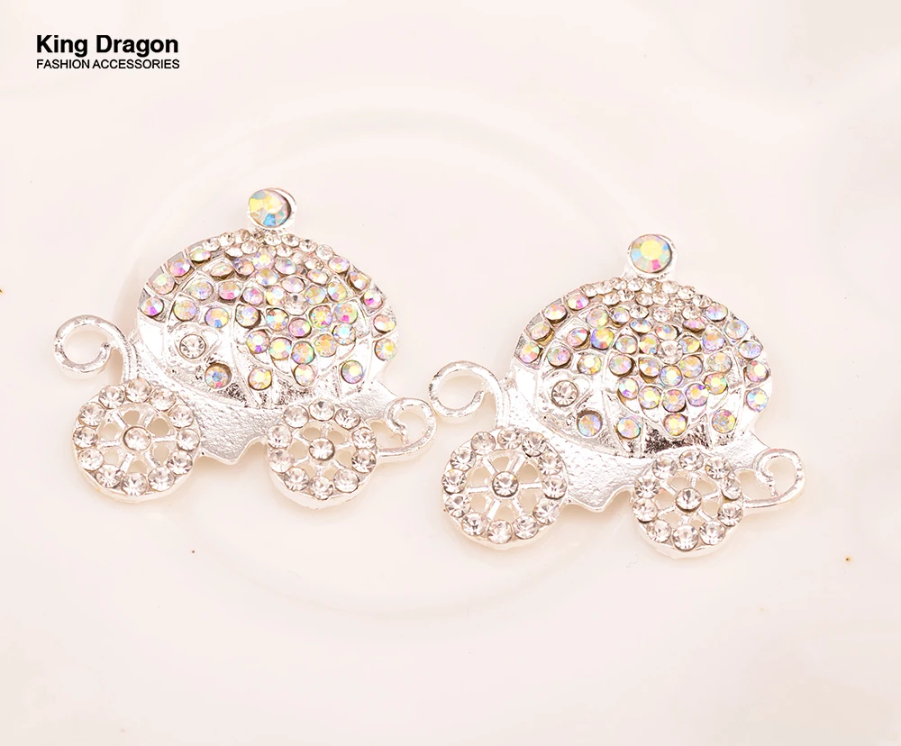 New Arrival Rhinestone Princess Carriage AB Color Used On Hair Craft Flat Back 20pcs/lot 32MM KD282 | Дом и сад