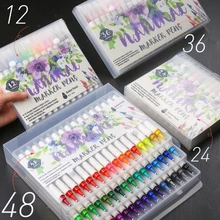 12/24/36/48 Цвета художественный маркер акварель кисти ручки для бизнес планирования школьные принадлежности канцелярские товары для рисования раскраски манга каллиграфия