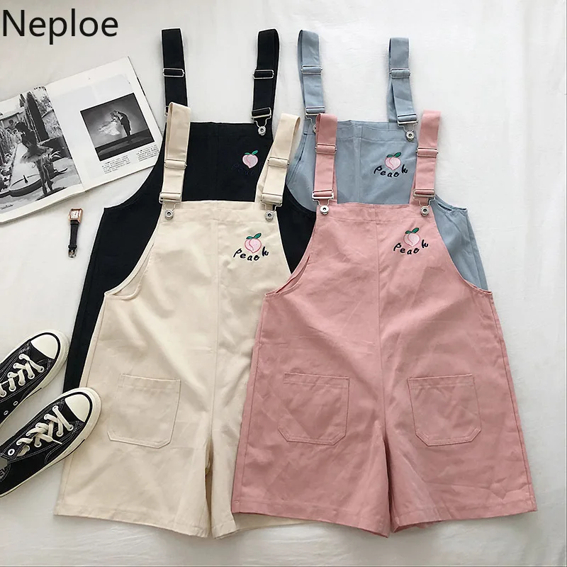 Летняя Новинка 2021 женский комбинезон Neploe с вышивкой из мультфильма Свободный