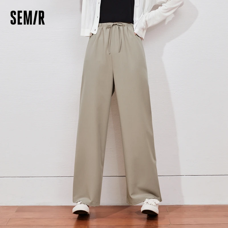 SEMIR Casual Trousers Women'S Loose Straight-Leg Pants Drape 2021 Summer New Style Thin Trend Khaki Casual Pants wide leg pants