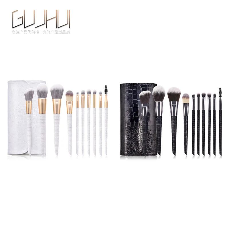

Professional 10PCS White Handle Makeup Brushes Set Foundation Blending Blush Face Shading Cosmetic Brush Make Up Kit