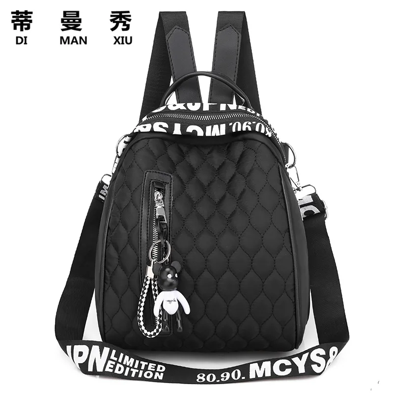 

Oxford Cloth Backpack Women's 2019 New Style Korean-style Fashion Rhombus Canvas Bag Schoolbag Trend Versatile Backpack