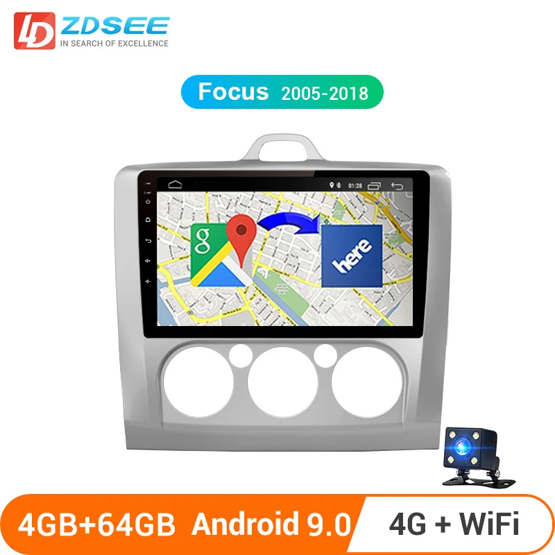 LDZDSEE 4G + 64G Android 9 0 DSP для ford focus 2 3 Mk2/Mk3 хэтчбек автомобильное радио Мультимедиа Видео