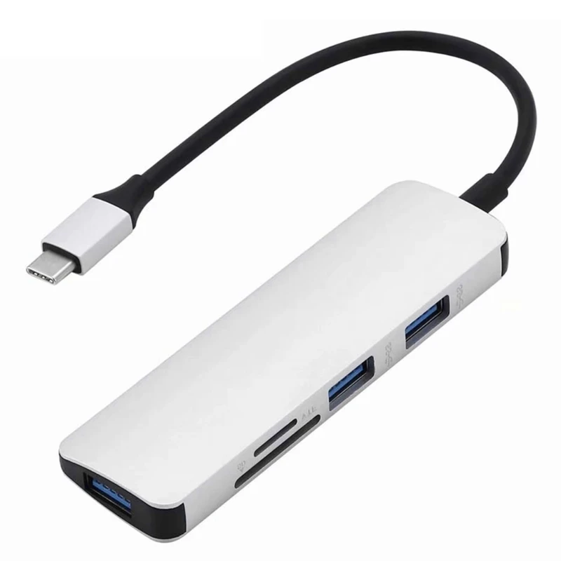 USB+Type C 5in1 Hub Adapter 3 USB 3.0 SD/TF Card Reader for Macbook PC S9 Xiaomi