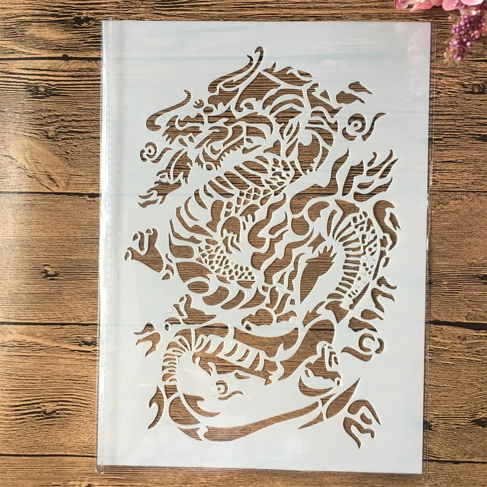 a4 29cm vintage hotel mirror diy layering stencils wall painting scrapbook coloring embossing album decorative template A4 29cm Dragon Magic DIY Layering Stencils Wall Painting Scrapbook Coloring Embossing Album Decorative Template