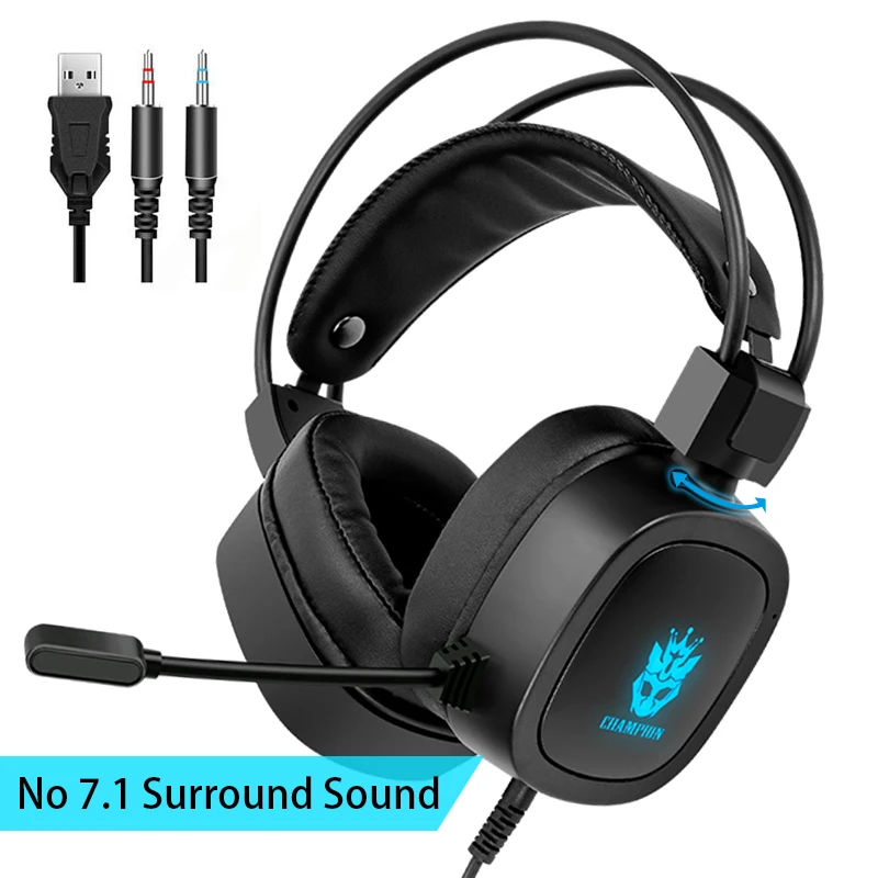 Gaming Headsets Laptops and Other Devices Equipped with 3.5mm Jacks Surround Sound Headsets with Microphones and LED Lights Anti-Noise Wired Headsets Compatible with PCs