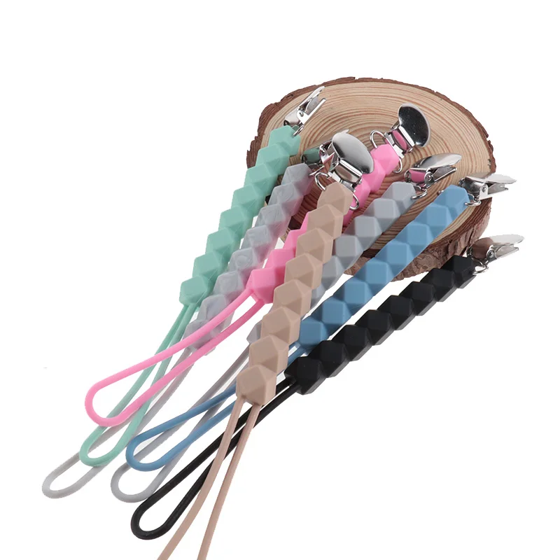

20pcs Hexagon Babies Silicone Pacifier Clip Chain Baby Pacifier Holder Teething Chain Baby Teether Dummy Clip Holder BPA Free