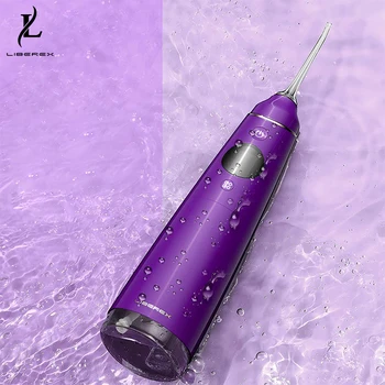 

Liberex Electric Oral Irrigator Portable Dental Water Flosser USB Rechargeable Irrigator Dental Water Floss Tips Teeth Cleaner
