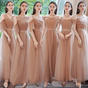 Bridesmaid Dress 2020 Long Coffee A Line Wedding Party Dress for Girl for Bride Women DressV neck Sleeveless Wedding Prom Dress Bridesmaid Dress 2020 Long Coffee A Line Wedding Party Dress for Girl for Bride Women DressV neck Sleeveless Wedding Prom Dress