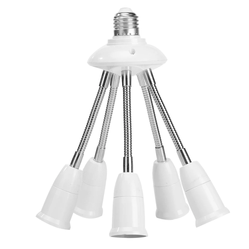 E27 to 5 E27 LED Adapter Light Plug Converter Bulb Base Splitter Lamp Holder for Study 