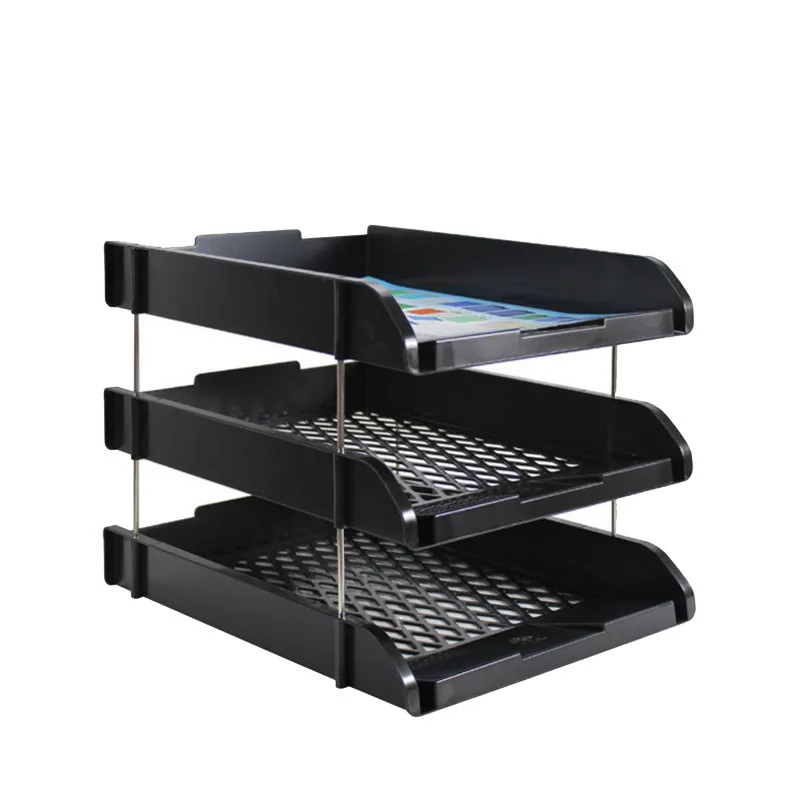 

Yongyi A4 File Disk Office Supplies Three Layer File Management Rack Plastic Desktop Information Storage Rack Por