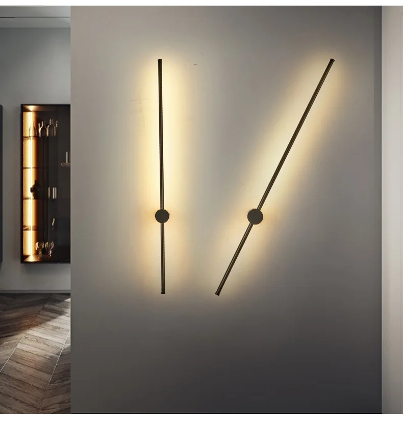 wall sconces for living room Led Wall Lamp Long RGB Wall Light Atmosphere Decor For Home Bedroom Living Room Bar Corridor Sofa Background Wall Linear Fixture led wall lamp