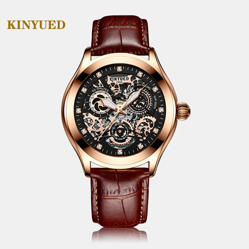 

Super Mechanical Sense, Edgy Hollow Watch Disc, KINYUED, The Latest Fashion Waterproof Luminous Men's Automatic Mechanical Watch