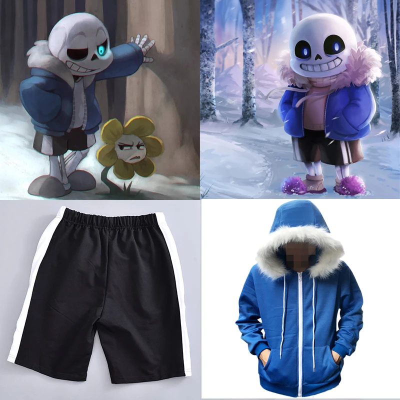 Undertale Sans Косплей толстовки латексная маска крутой Костюм Скелета синее пальто Хэллоуин косплей костюм, унисекс куртка головной убор
