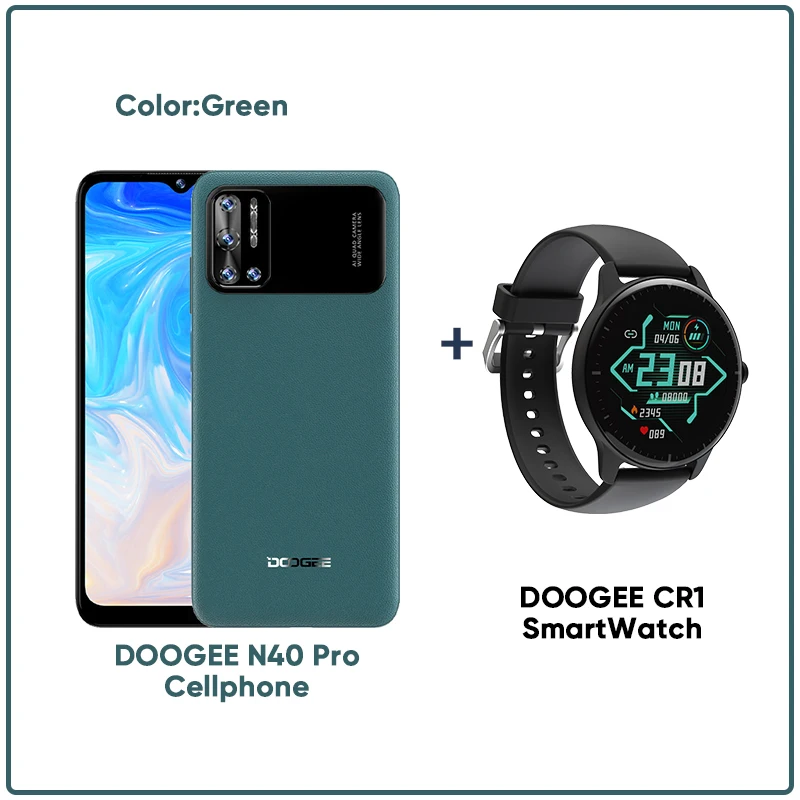 DOOGEE N40 Pro Smartphone 6.5 inch 20MP Quad Camera Helio P60 6GB+128GB Cellphone 6380mAh Battery 24W fast Charging cheap gaming cell phone Android Phones