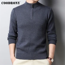 

COODRONY Brand Soft Knitting Sweater Men Clothing Autumn Winter New Arrival Classic Zipper O-Neck Wool Pullover Pull Homme Z1008