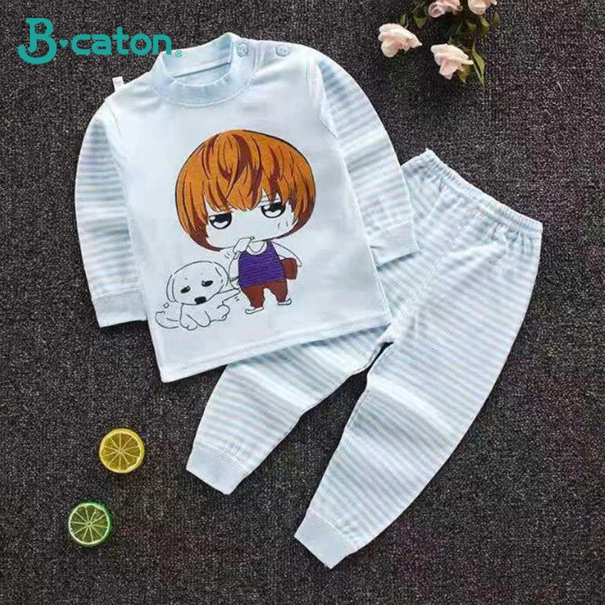 Blue 1 set Одежда для малышей Одежда для мальчиков и девочек коллекция года, новое хлопковое нижнее белье, брюки Мягкая дышащая теплая осенняя одежда для детей возрастом от 0 до 5 лет - Цвет: Blue 1 set