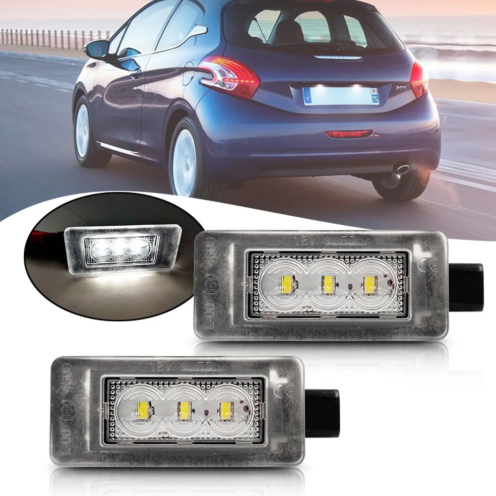 Canbus No Error LED License Number Plate Light For Peugeot 207CC 07 UP
