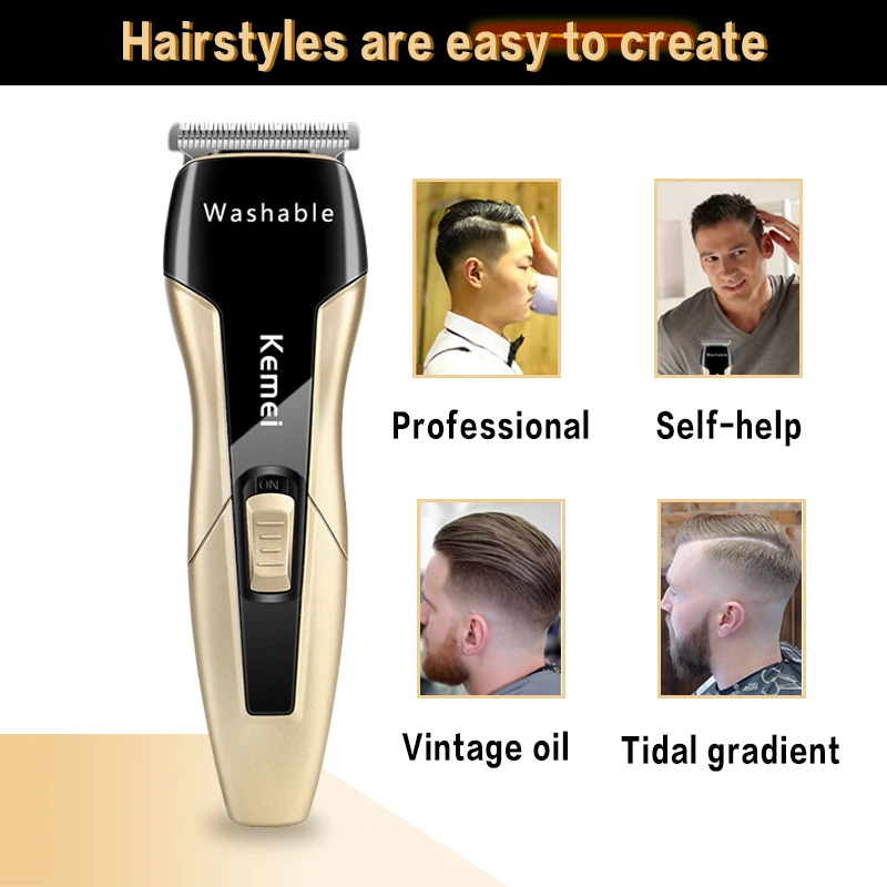 

Kemei professional hair clipper mini electric hair clipper multi-function trimmer washable hair trimmer men trimmer styling 5