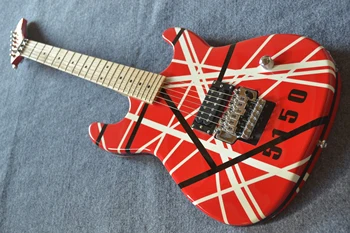 

5150 White Stripe Red Electric Guitar Tremolo, Locking Nut, Maple Neck & Fingerboard