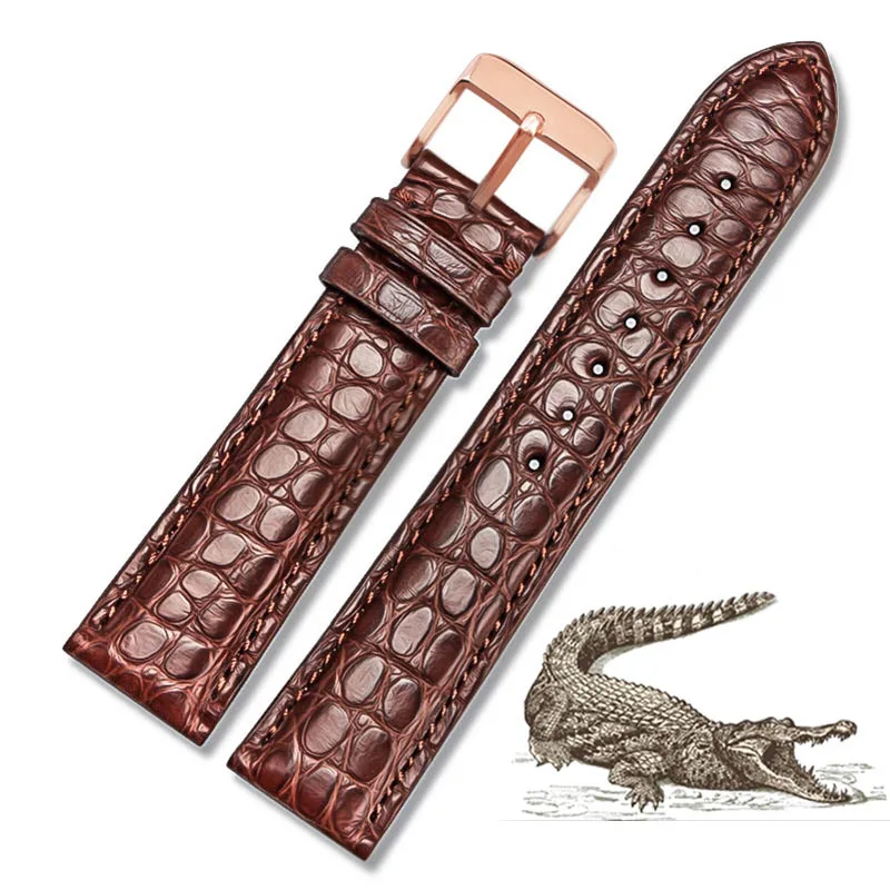 OTMENG высокое качество ремешок для часов 18 мм 19 мм 20 мм 21 мм 22 мм ремешок из крокодиловой кожи Подходит для всех брендов часы браслет - Цвет ремешка: GREEN BLUE