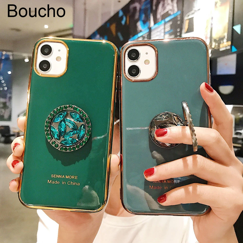 Роскошный силиконовый чехол Boucho с покрытием для iPhone 12 11 Pro Max XS X 7 8 6 S plus SE XR